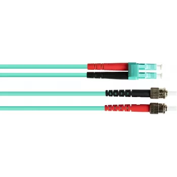 GoodConnections OM3 Duplex Multimode Fiber Patch Cable LC/ST, 50/125, LSZH, Exchangeable Polarity, 1m