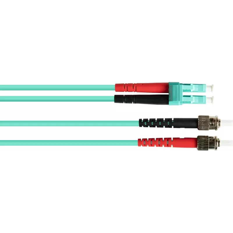 GoodConnections OM3 Duplex Multimode Fiber Patch Cable LC/ST, 50/125, LSZH, Exchangeable Polarity, 1m