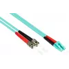 GoodConnections OM3 Duplex Multimode Fiber Patch Cable LC/ST, 50/125, LSZH, Exchangeable Polarity, 1m