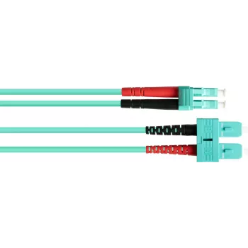 GoodConnections OM3 Duplex Multimode Fiber Patch Cable SC to LC, 50/125 µm, 1m, LSZH Aqua LW-801LS3