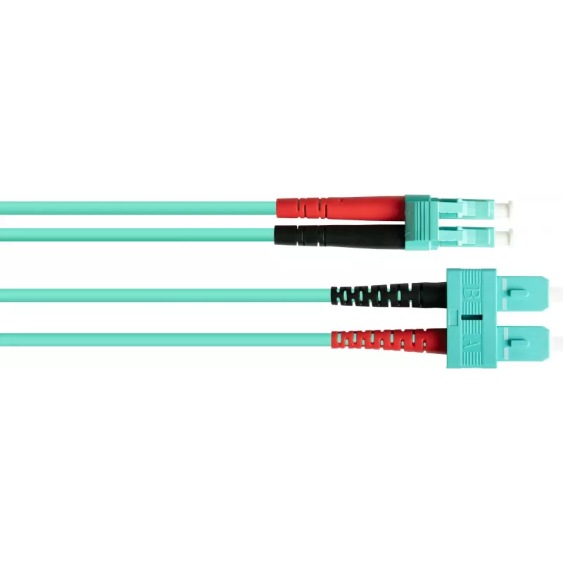 GoodConnections OM3 Duplex Multimode Fiber Patch Cable SC to LC, 50/125 µm, 1m, LSZH Aqua LW-801LS3