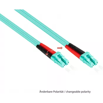 GoodConnections OM3 Duplex Multimode Fiber Patch Cable SC to LC, 50/125 µm, 1m, LSZH Aqua LW-801LS3