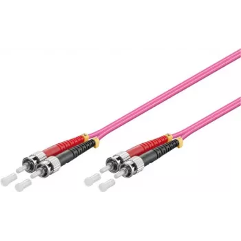 GoodConnections OM4 ST to ST Multimode Duplex Fiber Patch Cable, 7.5m, LSZH, Violet LW-8075ST4