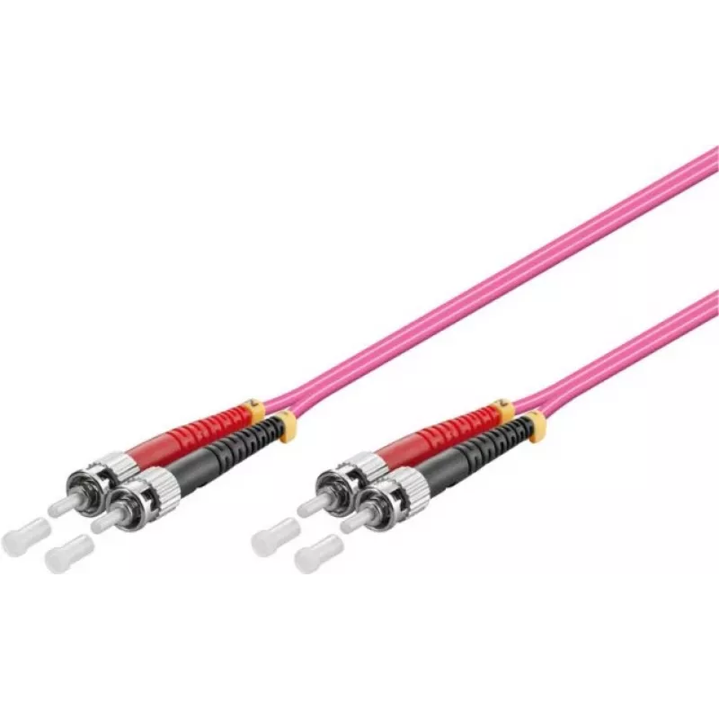 GoodConnections OM4 ST to ST Multimode Duplex Fiber Patch Cable, 7.5m, LSZH, Violet LW-8075ST4