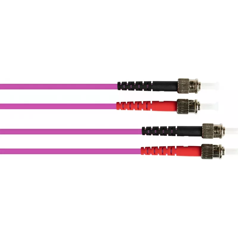 GoodConnections OM4 ST to ST Multimode Duplex Fiber Patch Cable, 7.5m, LSZH, Violet LW-8075ST4