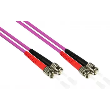 GoodConnections OM4 ST to ST Multimode Duplex Fiber Patch Cable, 7.5m, LSZH, Violet LW-8075ST4