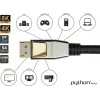 GoodConnections PREMIUM DisplayPort 2.0 Cable, 54 Gbit/s, UHBR 13.5, 4K @240Hz / 8K @60Hz, Full Metal Connectors, Copper (DP20-PY020)