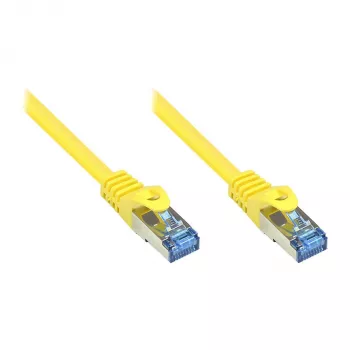 GoodConnections RNS® Cat. 6A S/FTP PiMF Halogen-Free Patch Cable with Latch Protection, 500 MHz, Yellow, 15 m (8060-H150Y)