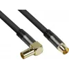 GoodConnections SAT Antenna Cable SmartFLEX, IEC/Coax Angled Plug to Socket, Gold-Plated, Quadruple Shielded, 120dB Shielding, Black, 15m (GC-M2078)