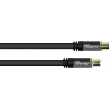 GoodConnections SmartFLEX Antenna Cable, IEC Coax Male to Female, Gold-Plated, Quadruple Shielded, 120 dB Shielding, Black, 30 m (GC-M2060)