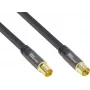 GoodConnections SmartFLEX Antenna Cable, IEC Coax Male to Female, Gold-Plated, Quadruple Shielded, 120 dB Shielding, Black, 30 m (GC-M2060)