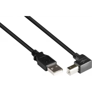 GoodConnections USB 2.0 Cable A to B Downward Angled 2m Black