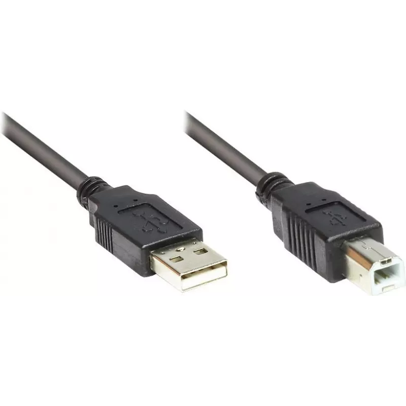 GoodConnections USB 2.0 Cable A to B Male, 3m, Black 2510-3OFS