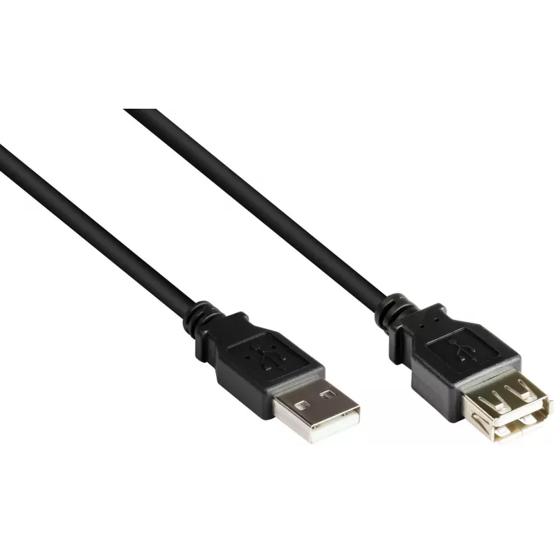 GoodConnections USB 2.0 Extension Cable A Male to A Female, 0.6 m, Black