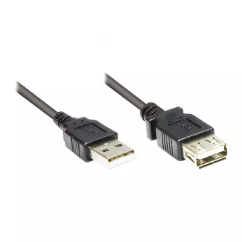GoodConnections USB 2.0 Extension Cable A Male to A Female, 0.6 m, Black
