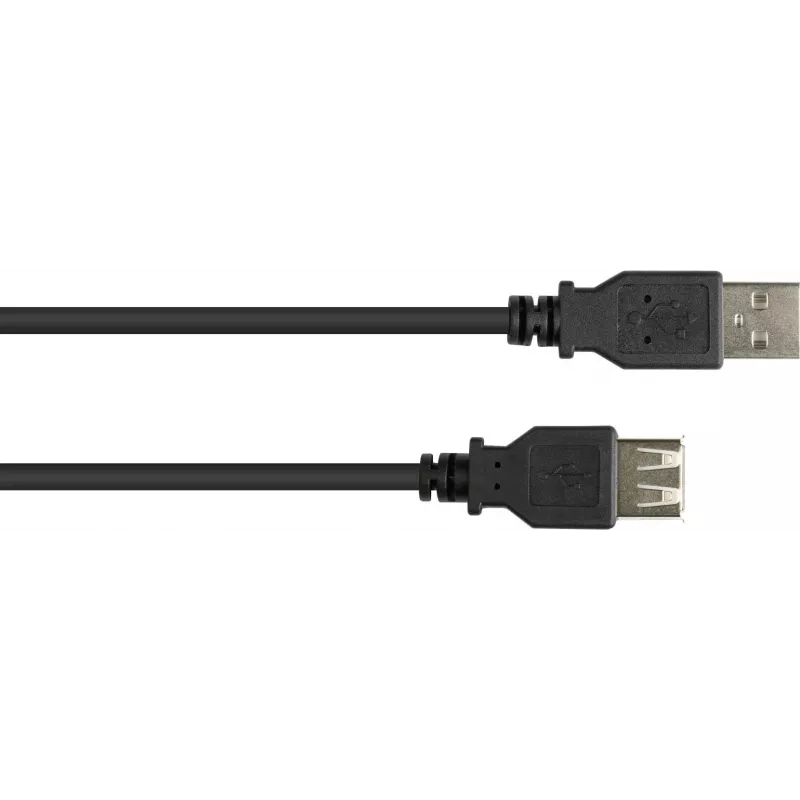 GoodConnections USB 2.0 Extension Cable Type-A Male to Female, Black, 0.3m