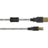 Good Connections USB 2.0 High Quality Cable with Ferrite Core and Gold Contacts, Transparent, 5m