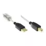GoodConnections USB 2.0 High Quality Cable with Ferrite Core and Gold Contacts, Transparent, 3 m (2510-3TQ)