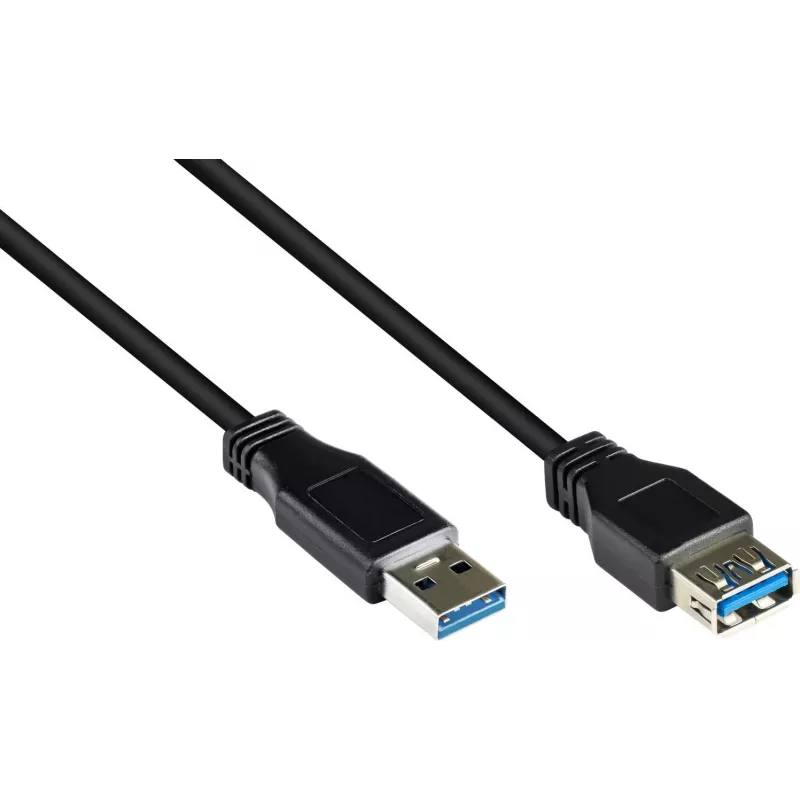 GoodConnections USB 3.0 Extension Cable – A Male to A Female, 1.8m, Black (2711-S02)