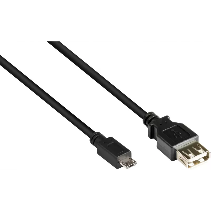 GoodConnections USB-OTG Adapter Cable, Micro-USB Type B Male to USB Type A Female, USB 2.0, 0.1 m, Black