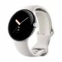 Google Pixel Watch LTE 41mm Polished Silver Case with Sport Band - Chalk