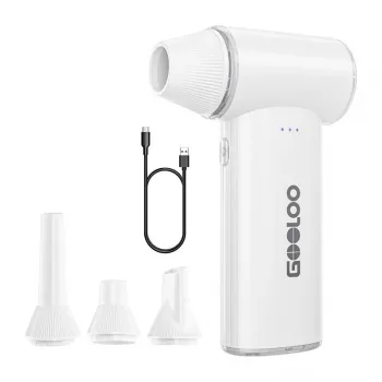 GOOLOO F3 Electric Blower - 130,000 RPM Brushless Motor, 7500mAh, USB-C, White