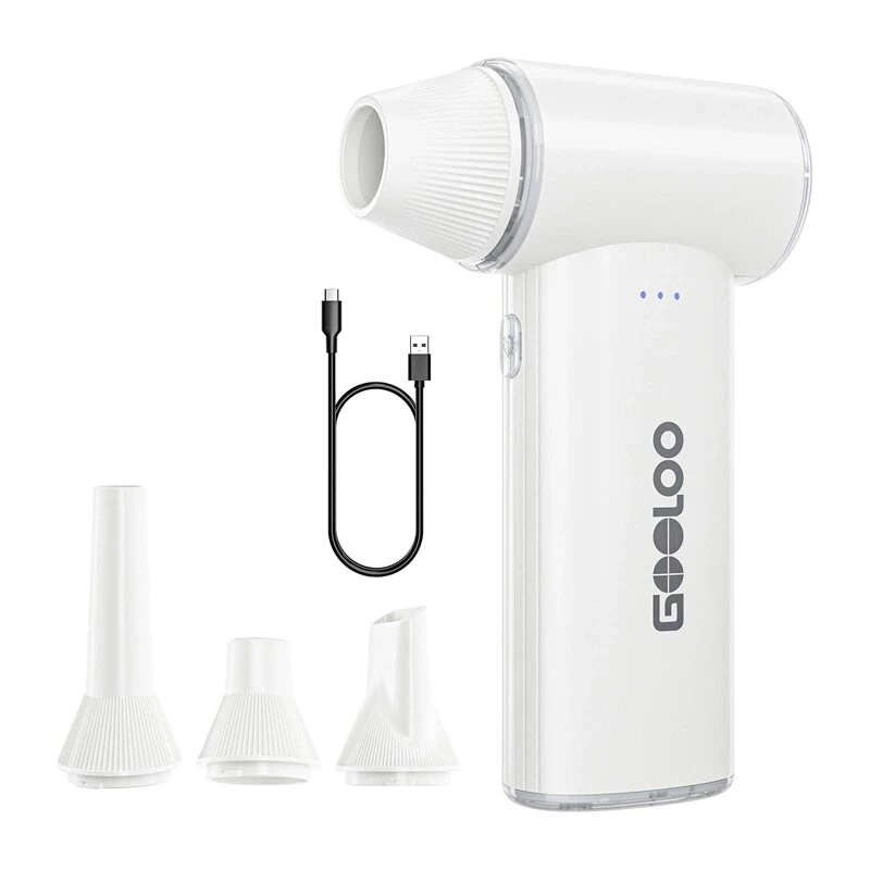 GOOLOO F3 Electric Blower - 130,000 RPM Brushless Motor, 7500mAh, USB-C, White