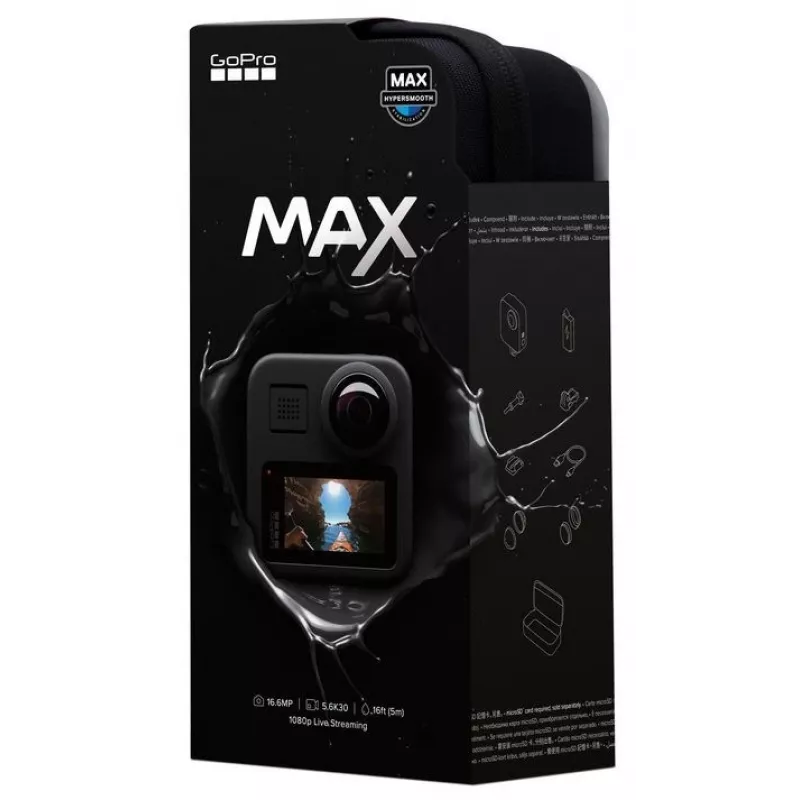 GoPro MAX 360-Degree Action Camera with 5.6K Video, HyperSmooth Stabilization, 6-Mic Audio, Waterproof to 16ft