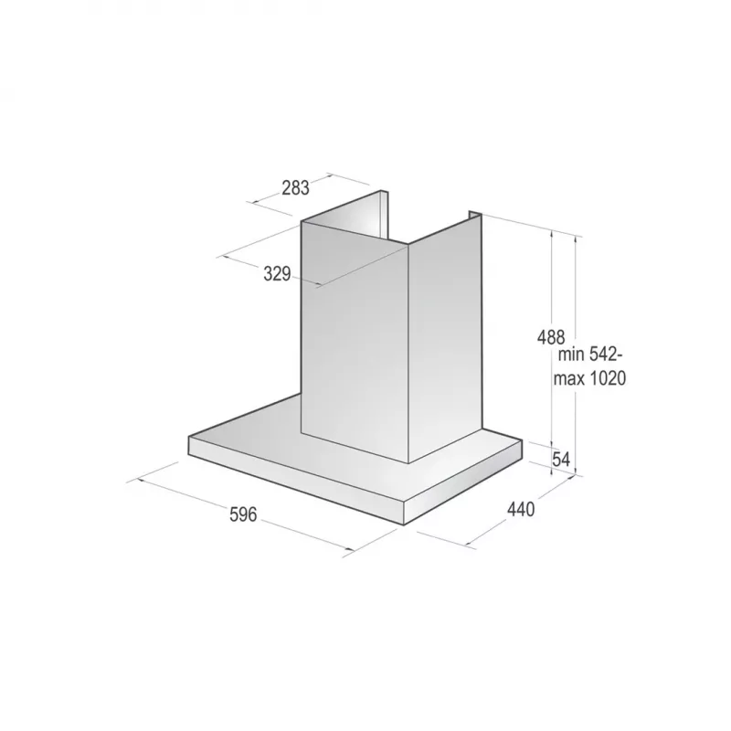 Gorenje WHT66236B Wall-Mounted Chimney Hood Black 650 m³/h