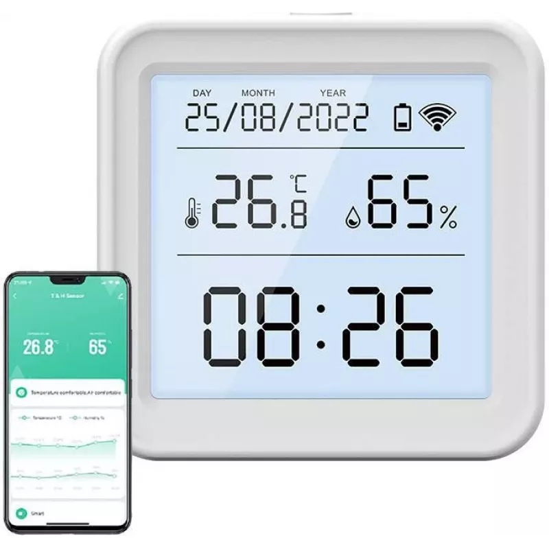 Gosund S6 Smart Wi-Fi Temperature and Humidity Sensor with LCD Display, Tuya Compatible