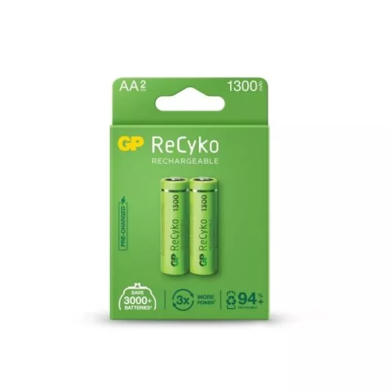 GP ReCyko AA Rechargeable Battery 1300mAh 2-Pack Blister