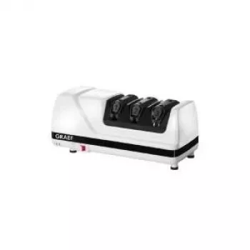Graef CC 120 Electric Knife Sharpener, 3-Stage Diamond & Ceramic, White/Black