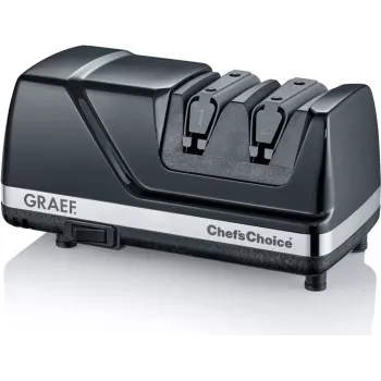 Graef CX 110 (CX110DE) Electric Knife Sharpener – 60W, 2-Stage Diamond & Ceramic, Black