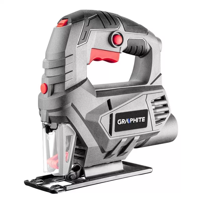 Graphite 58G047 800 W Power Jigsaw with Laser Guide, LED Light, Pendulum Action, Tool-free Blade Change, 80 mm Wood Cutting Depth, 230 V