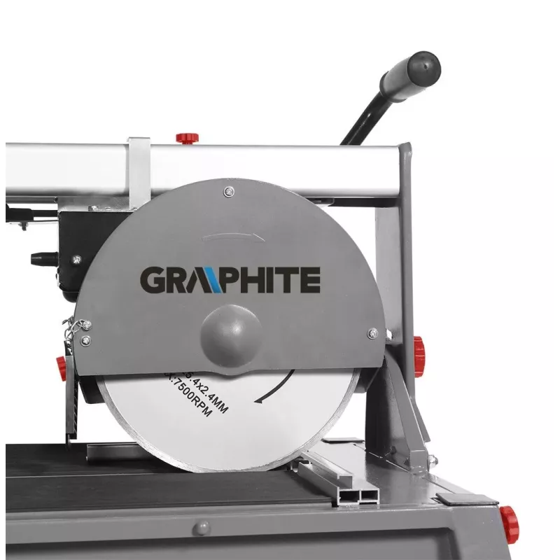 Graphite 59G892 Electric Tile Cutter 1500W, 250mm Blade, 1200mm Cutting Length, Table 1230x460mm