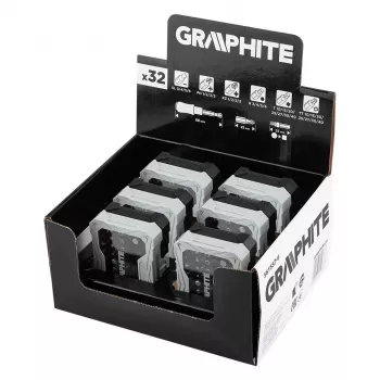 GRAPHITE Display Box 6 x 56T557 32-Piece Bit Set with Magnetic Holder