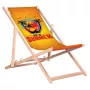 GRB GreenBlue GB183 Classic Beech Deck Chair with Enjoy The Summer Print