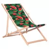 GRB GreenBlue GB183 Classic Beech Deck Chair with Watermelon Print