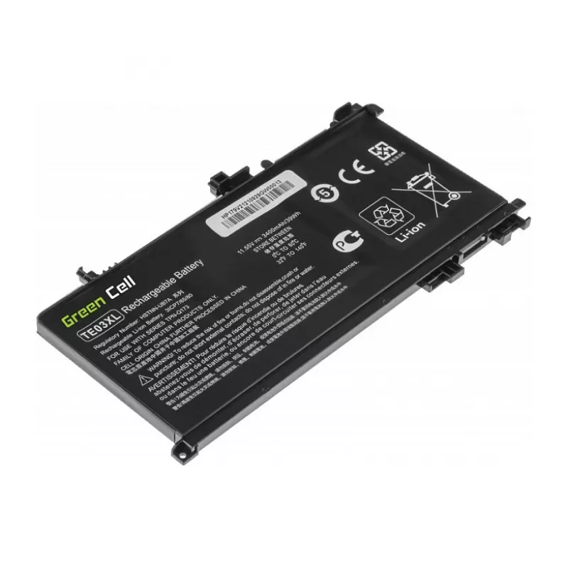Green Cell TE03XL Battery for HP Omen 15-AX and Pavilion 15-BC Series – 52.5Wh, 11.55V, 4550mAh, Li-ion, 3-Cell, Black