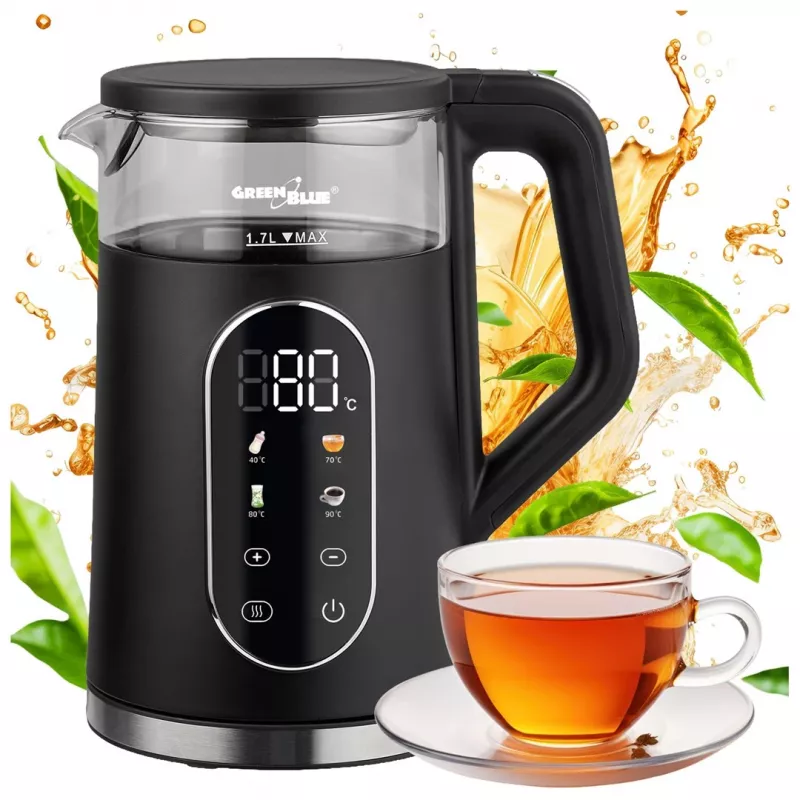 GREENBLUE Cordless Kettle GB670 B 1.7L 2200W Black/Silver