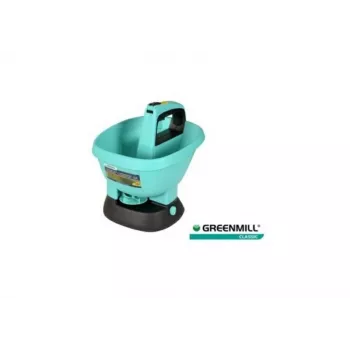 GREENMILL Electric Rotary Garden Seeder 2.7L Battery-Powered Spreader for Seeds, Fertilizer, Salt