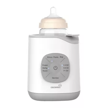 Grownsy 10-in-1 Bottle Warmer (Gray) - Fast Warming, Sterilizer, Defroster, Night Light