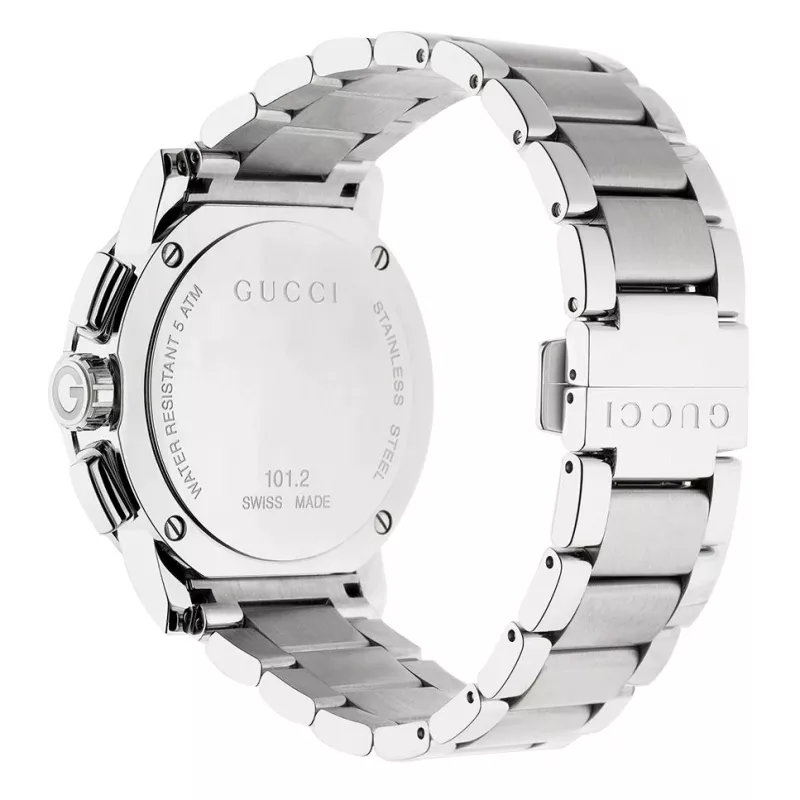 Gucci G-Chrono Men's Watch YA101204 44mm Stainless Steel Black Dial Chronograph Date