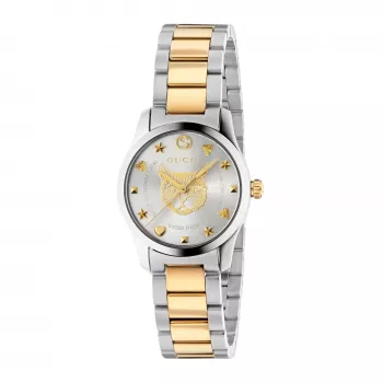 GUCCI G-Timeless Women's Watch YA126596 27mm Stainless Steel Silver Dial