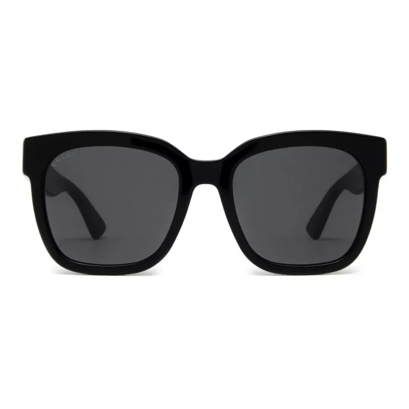 GUCCI GG0034SN-001 Women's Square Sunglasses 54/20/140 mm Black Acetate Grey Nylon UV400