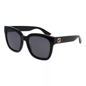 GUCCI GG0034SN-001 Women's Square Sunglasses 54/20/140 mm Black Acetate Grey Nylon UV400