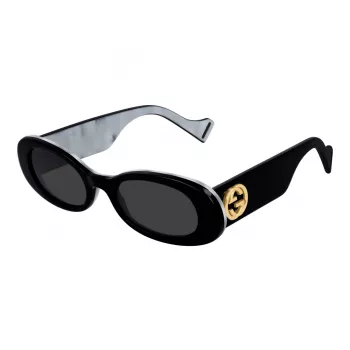 Gucci GG0517S-001 Women's Square Acetate Sunglasses Black/Grey 52mm