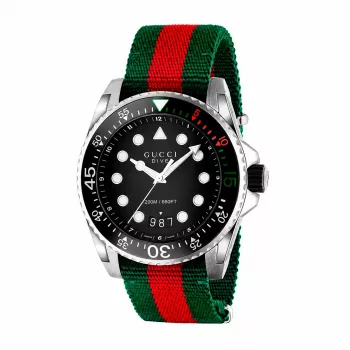 GUCCI Men's Watch YA136209A 45mm Swiss Quartz Stainless Steel Rubber Black