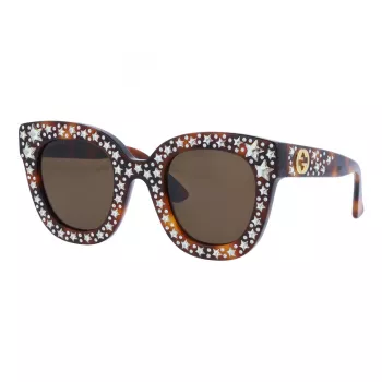 GUCCI Women's GG0116S-003 Cat Eye Sunglasses Havana Brown Gradient 49mm