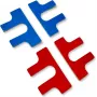 GÜDE 7920 19-inch Front Labels Red/Blue (4-Pack)